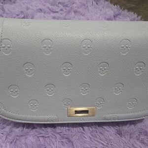 Betsey Johnson Skull Purse Greyish Blue